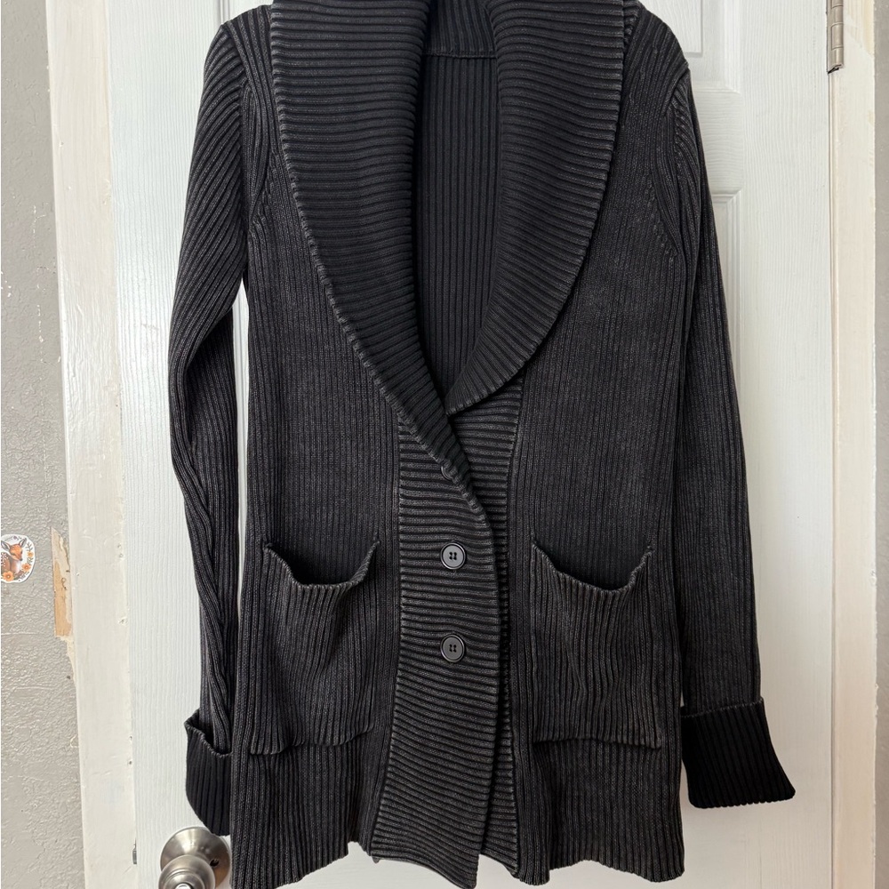 Midnight Hour Distressed Rib Cardigan - Picture 9 of 14